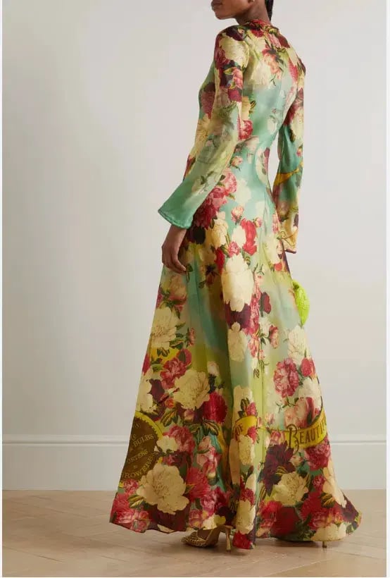 Zimmermann Wonderland Bias Silk Maxi Dress Peony Garden Floral Size 0P / AU 6 photo 4