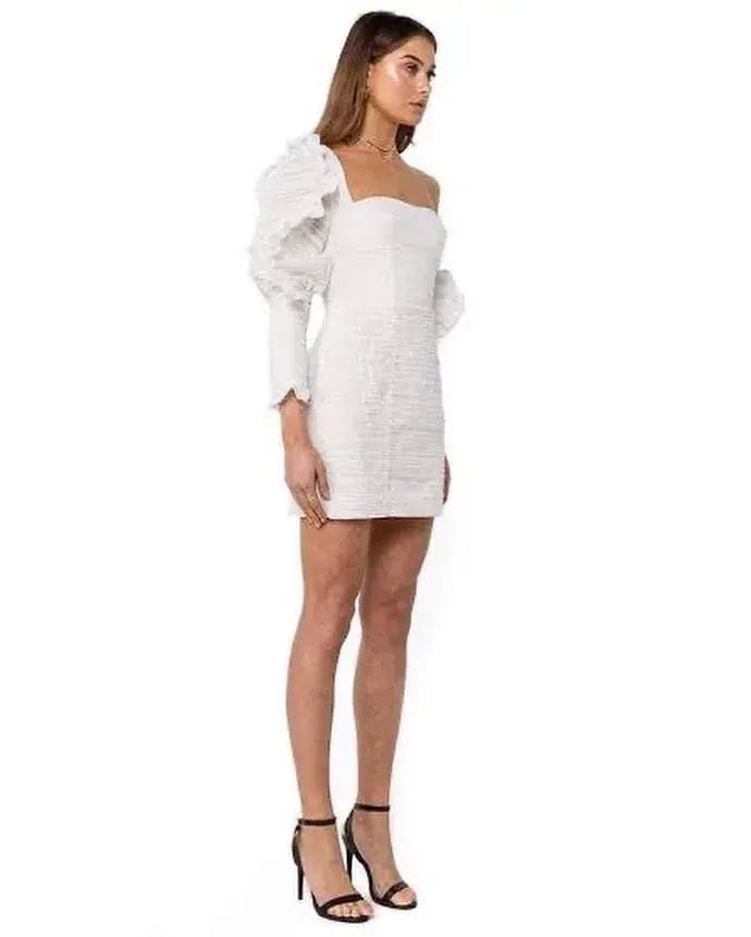 Asilio Asymmetric Mini Dress White Size 8 photo 5