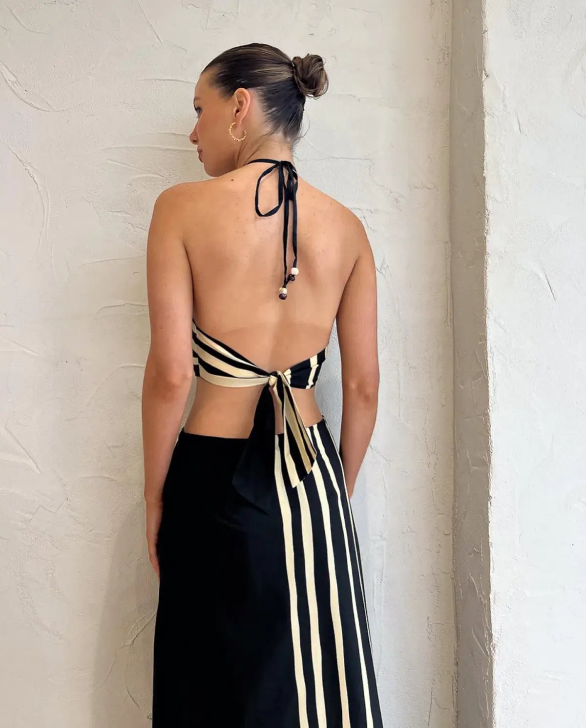 Sir the Label Linocut Beaded Halter Maxi Dress Ligne Print Size 8 photo 3
