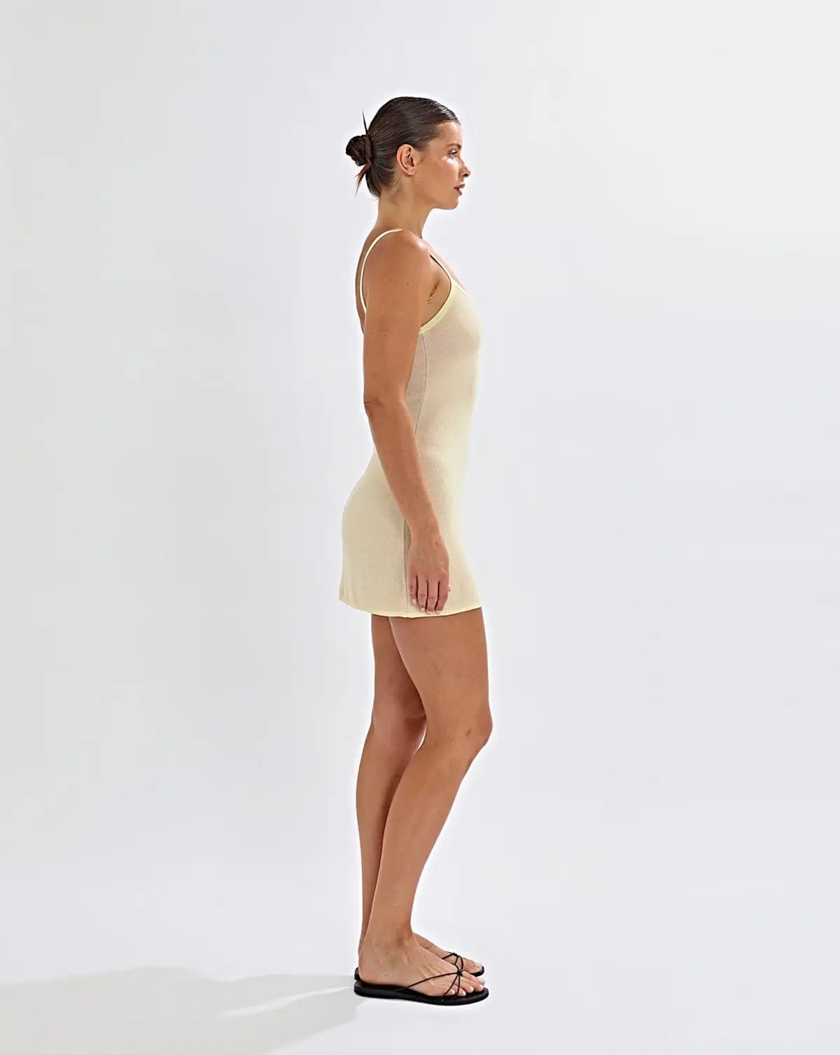One Mile Mali Knit Dress Pale Yellow Size 8/S photo 4