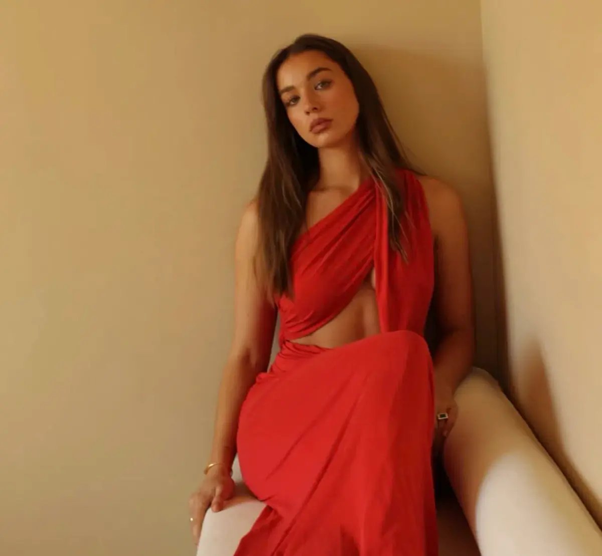 MISHA Collection The Solstice Cupro Dress in Cherry Red Size S / 8 AU photo 5