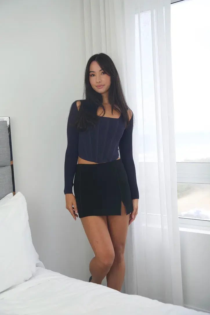 Bec & Bridge Deon Split Mini Skirt Black Size AU 6 photo 4