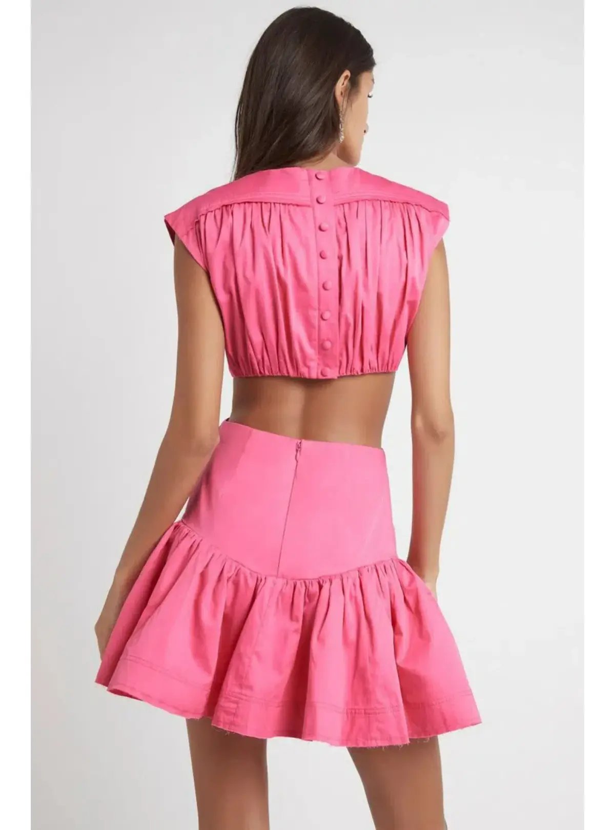 Aje Solstice Cut Out Ring Flip Mini Dress Pink Size AU 8 photo 3