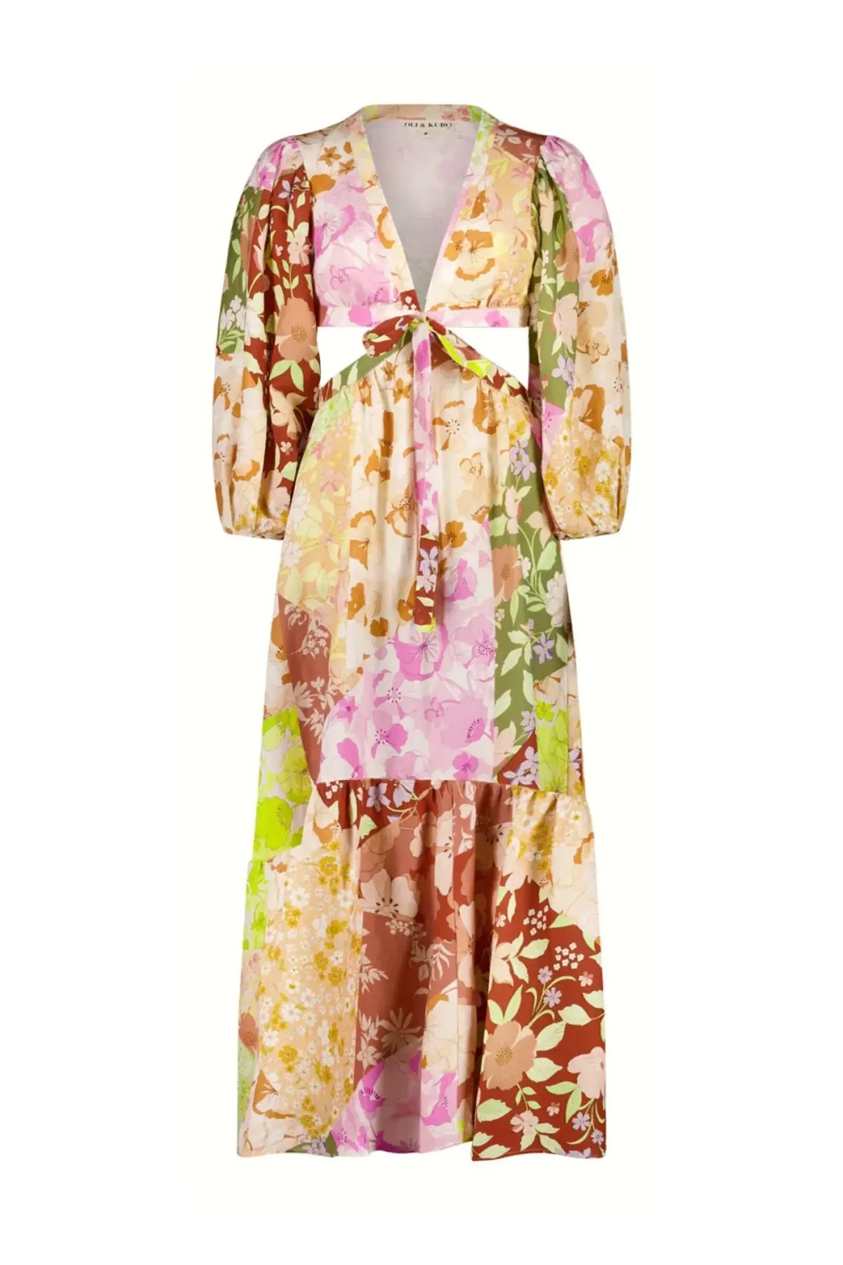 Oli & Kubo Vieja Scarf Maxi Dress Patchwork Size AU 8 photo 3
