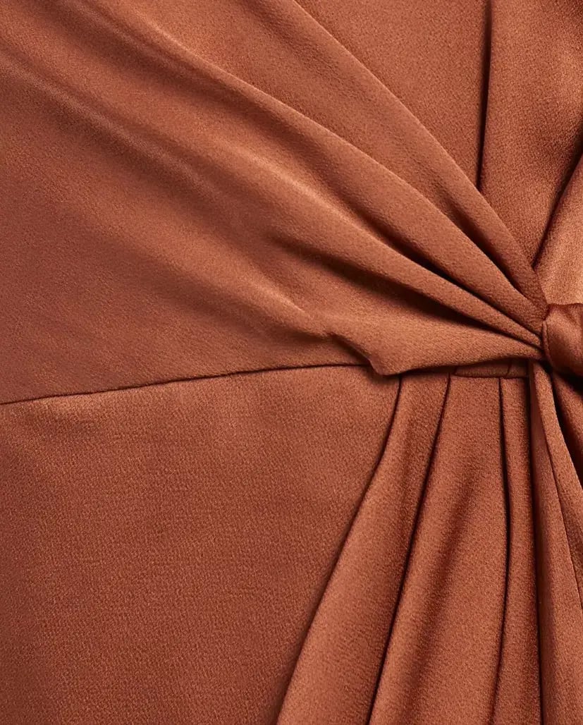 Shona Joy Luxe Tie Front Cocktail Dress Mocha Size 10 photo 5
