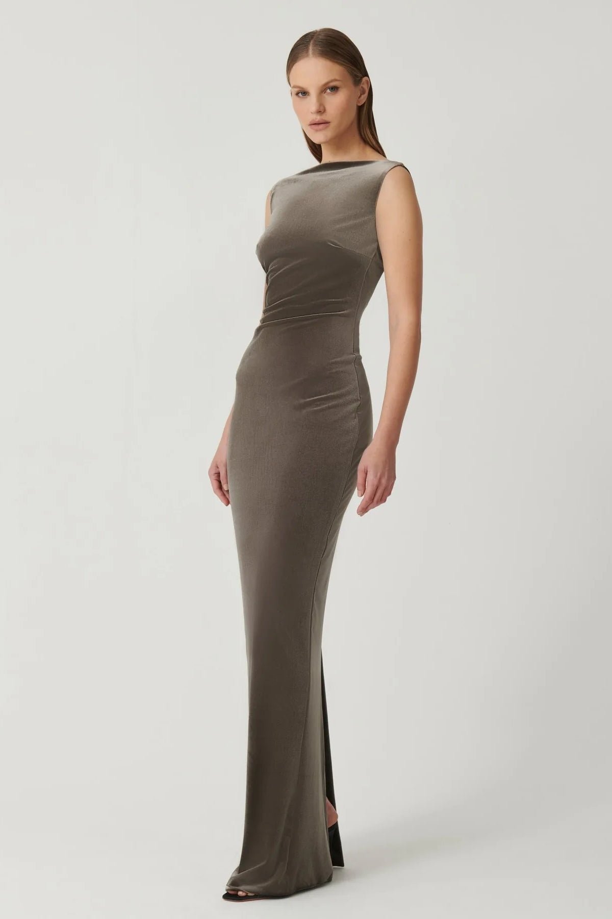 EFFIE KATS VERONA GOWN - MINK VELVET photo 3