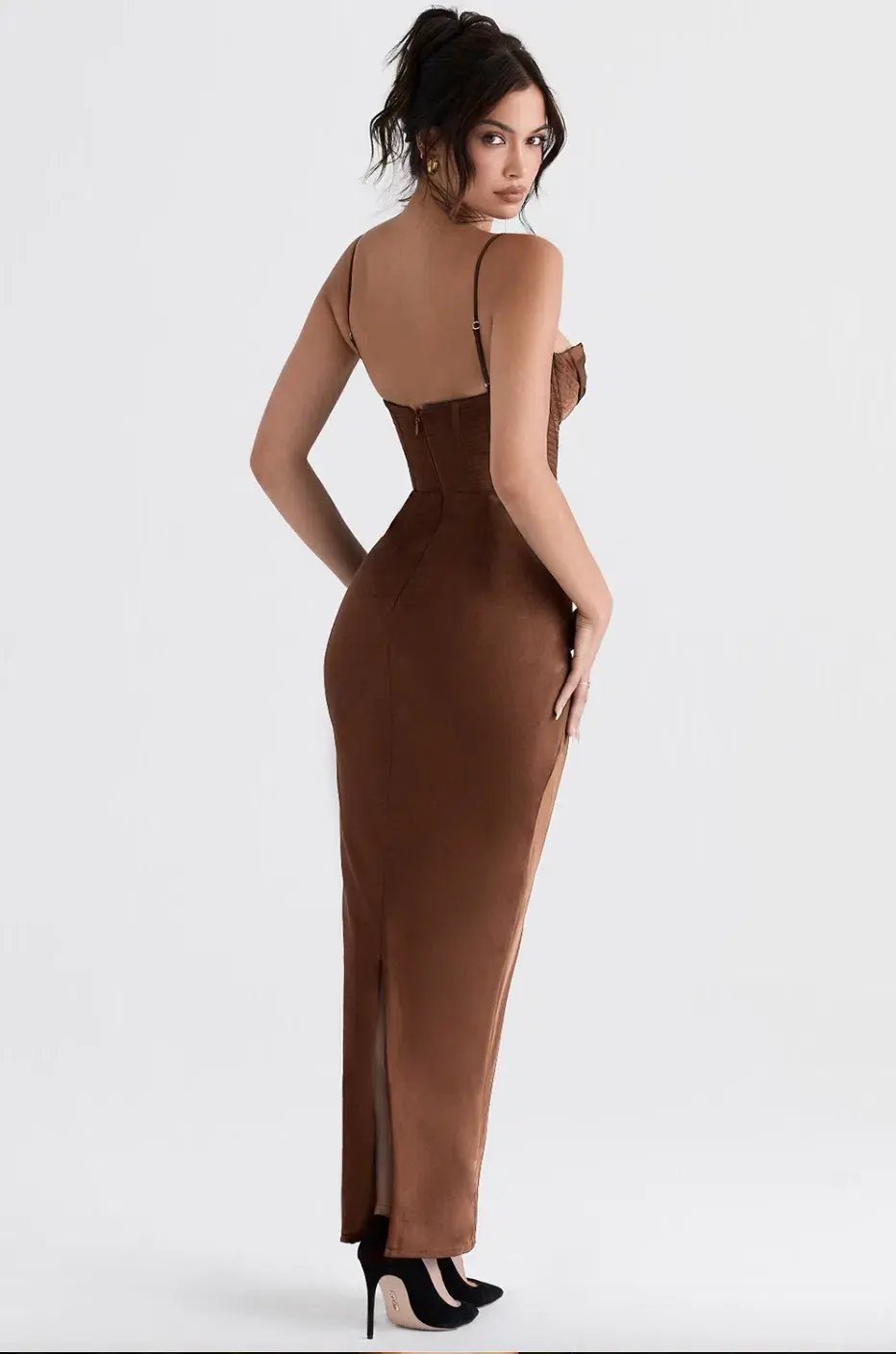 House of CB Charmaine  Maxi Dress in Chocolate Corset  Size S/ AU 8 photo 3