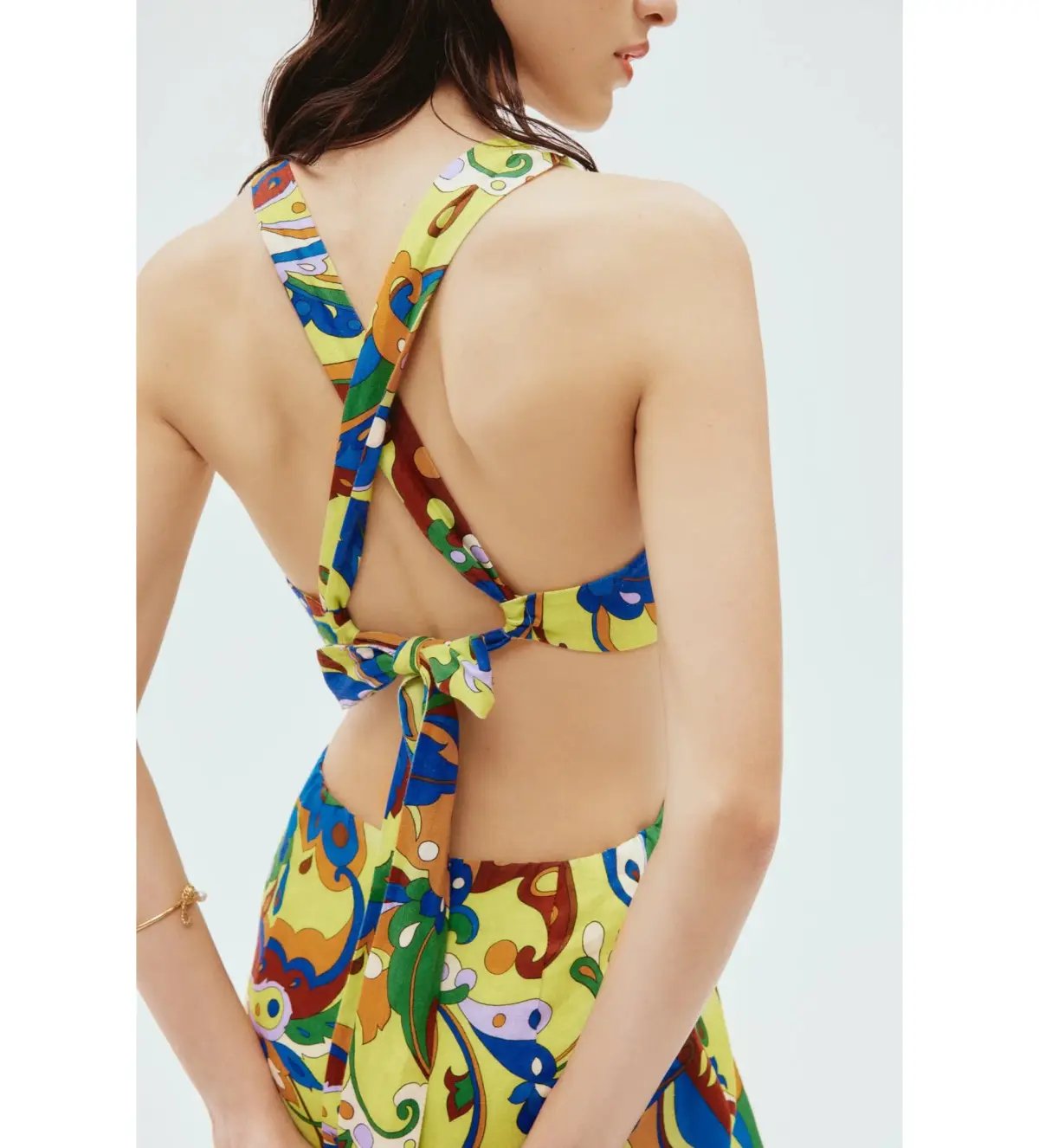 Alemais Yvette Cut Out Midi Dress Print Size 4 photo 3