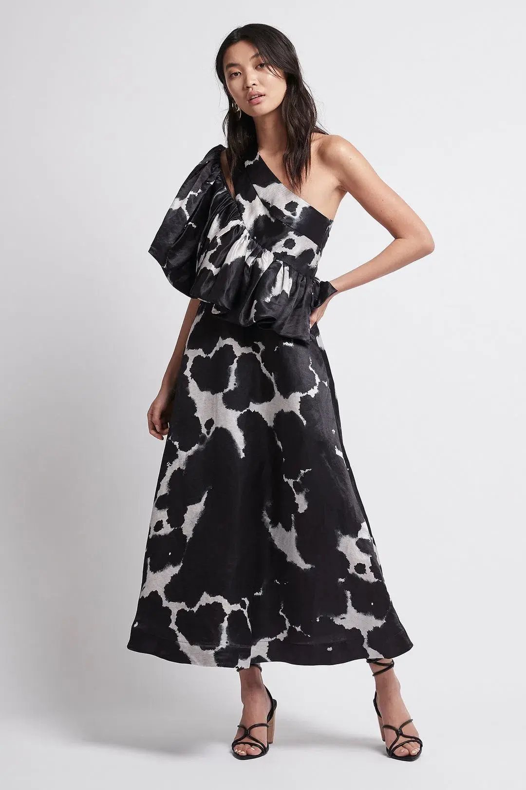 Aje Oxidised One Shoulder Gown Print Size 8 photo 5