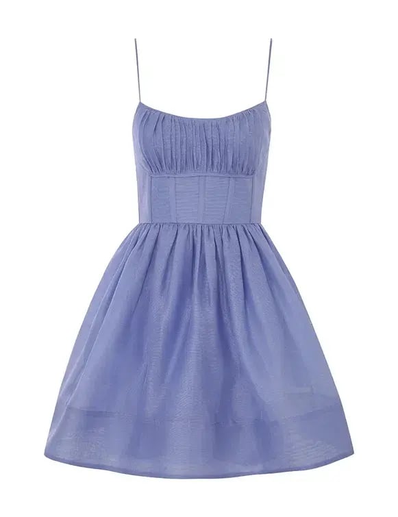 Zimmermann Natura Ruched Mini Dress Iris Purple Size 0P/Au 6 photo 2
