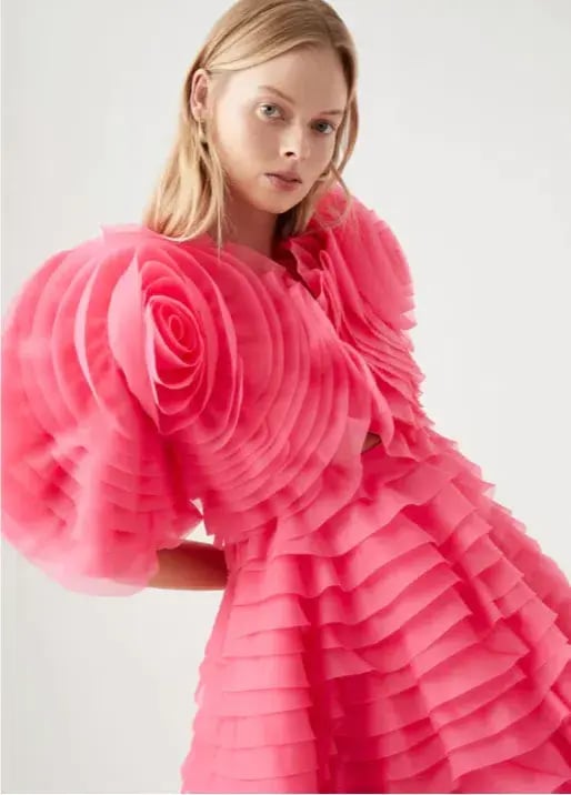 Aje Amour Ruffle Mini Dress Pink Size 10 photo 4