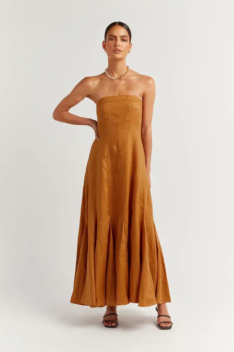 Dissh Rocky Linen Maxi Dress Tangerine Size S / AU 8 photo 3