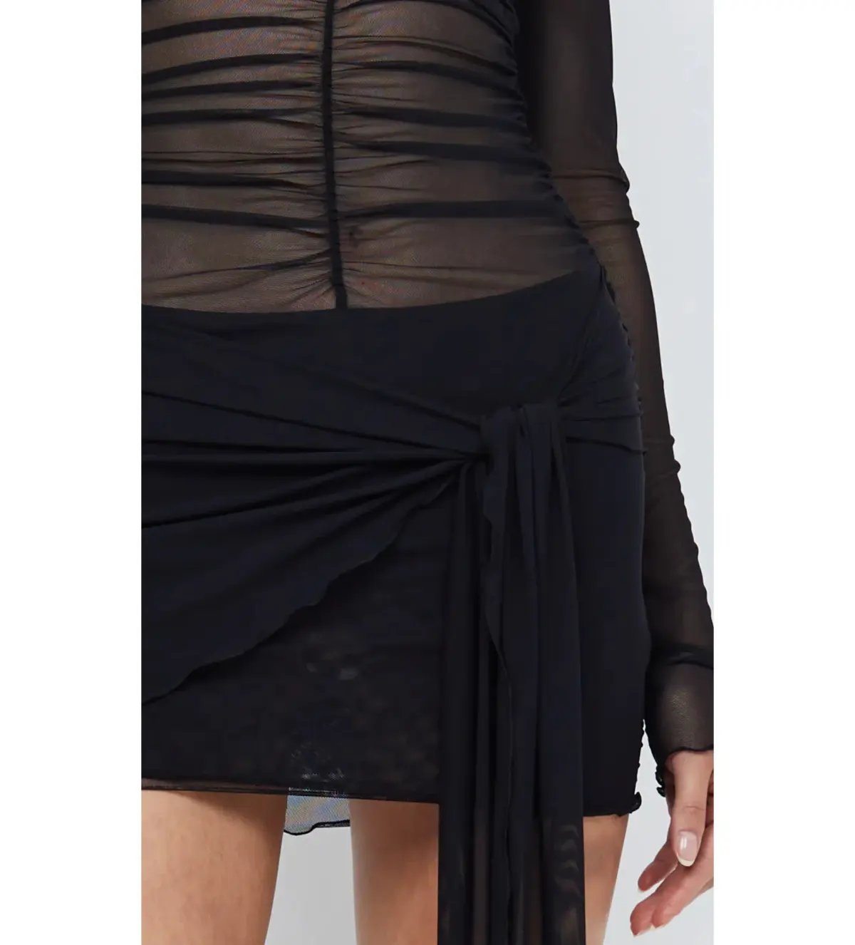 Bec & Bridge Marina Long Sleeve Mini Dress Black Size XS / AU 6 photo 5