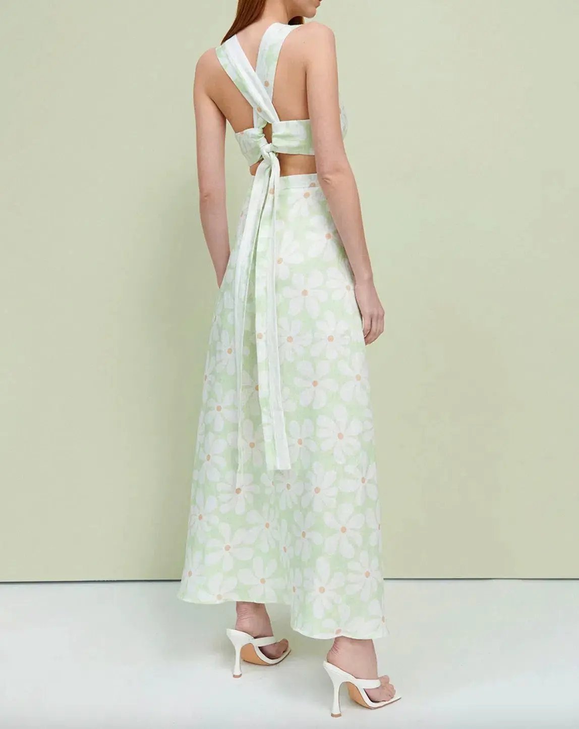 By Johnny Fleur Tie Back Midi Dress Floral Size 14 / XL photo 3