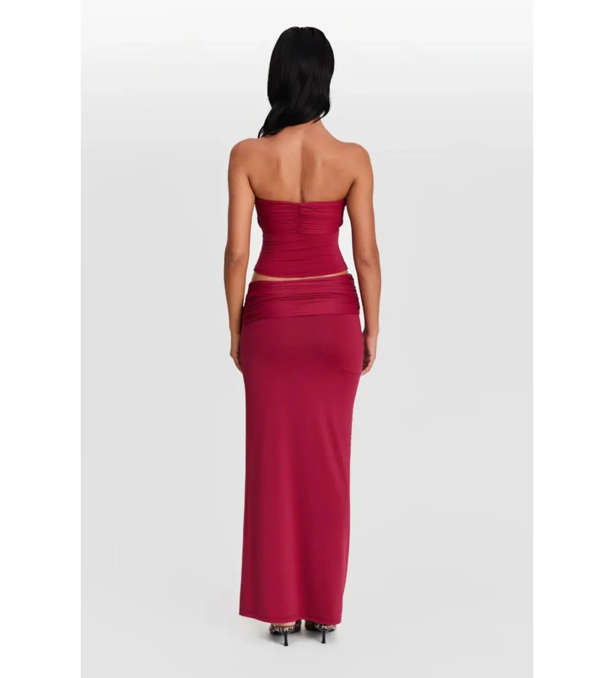 Sasha Therese Naya Top and Mila Maxi Skirt Set Cherry Red Size M AU 10 photo 3
