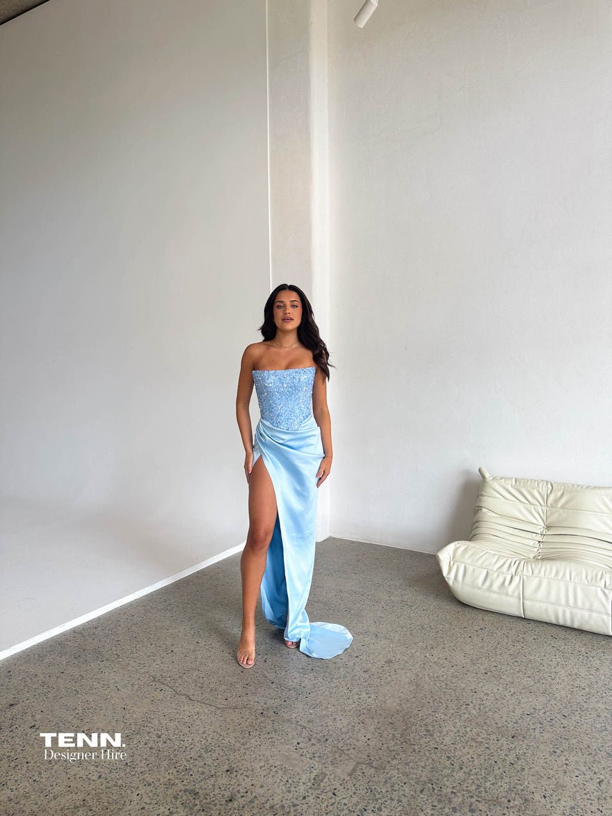 Lia Stublla Diour Embellished Gown - Sky Blue photo 4