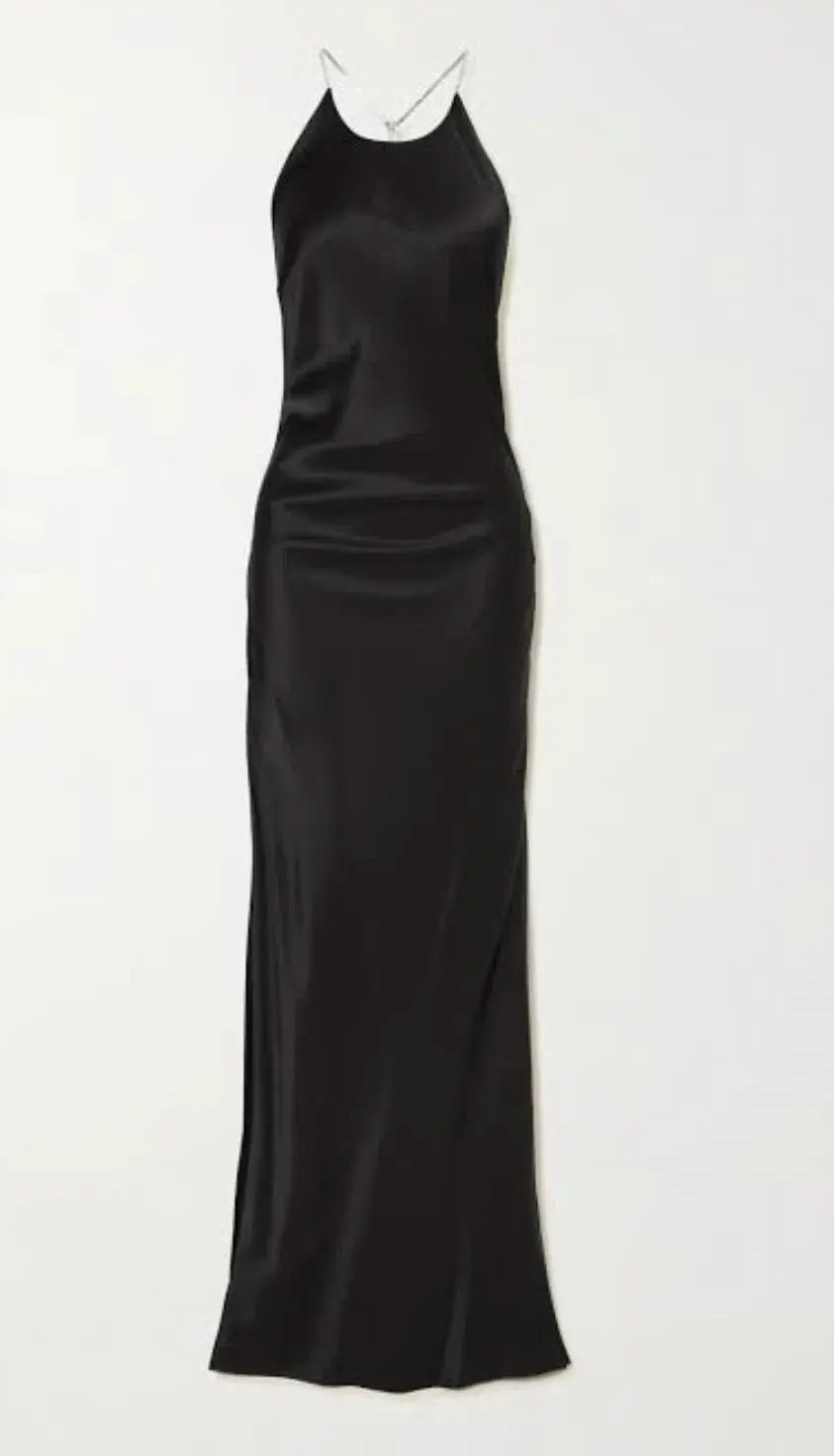 Michael Lo Sordo Hudson Bias Crystalline Maxi Dress Black Size 8 photo 5