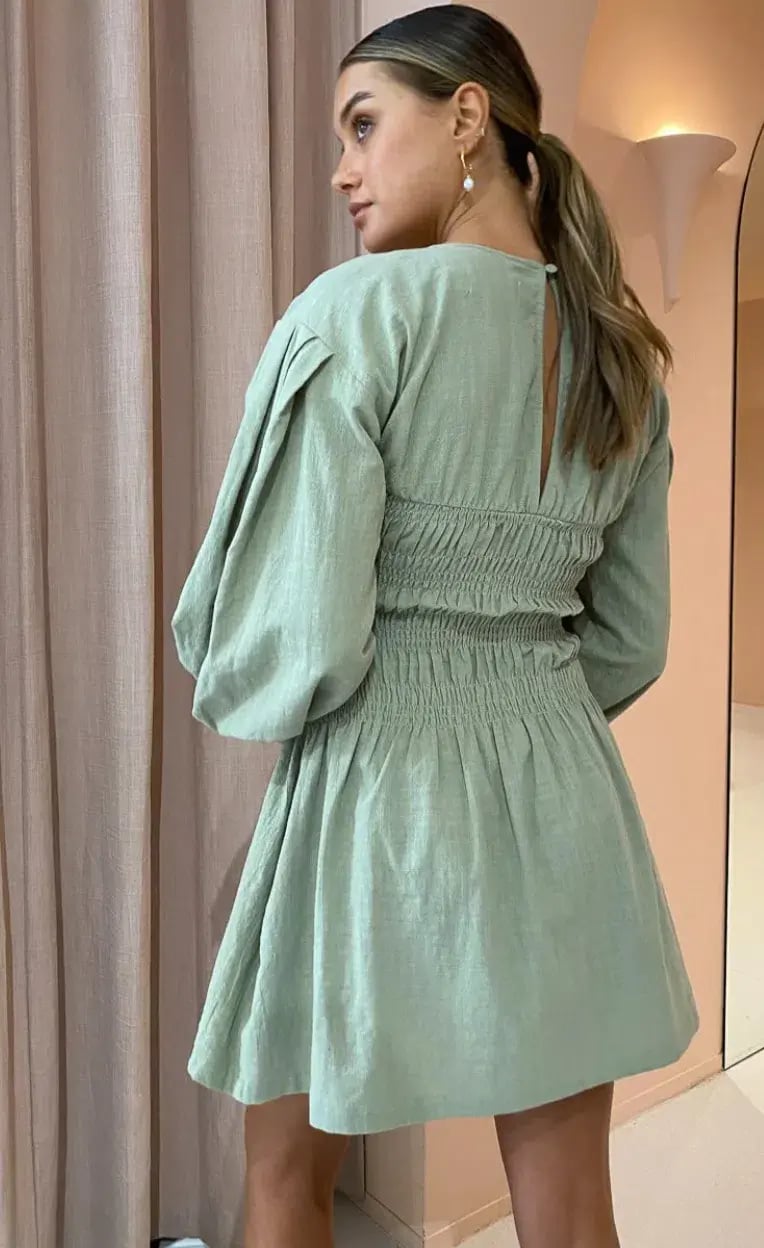 Sovere Heather Mini Dress  Avocado Size 12 photo 3