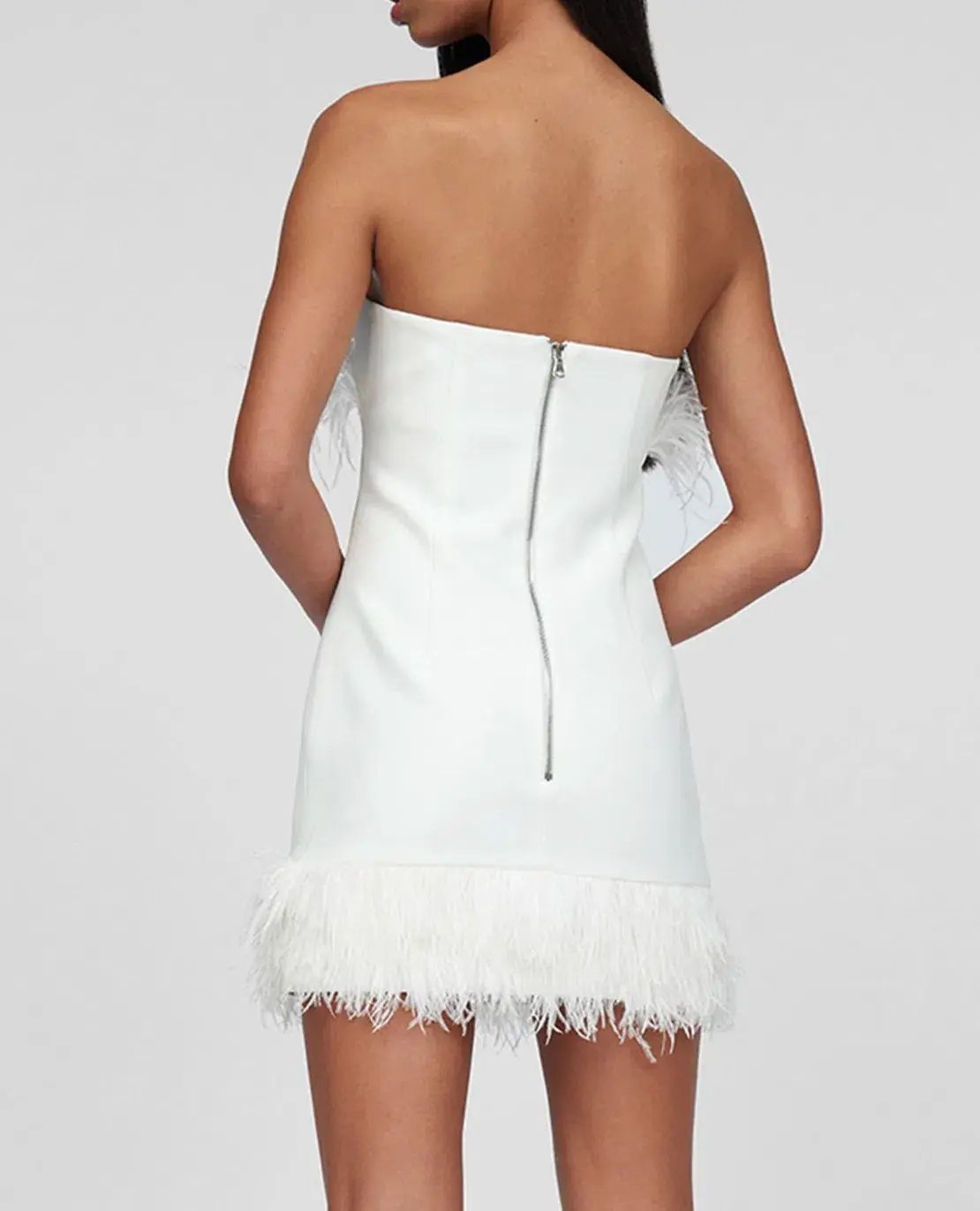By Johnny Johnny Feather Mini Dress White Size 10 / M photo 3