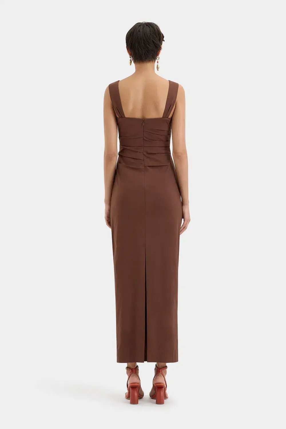 SIR the label Dahlia Balconette Gown in Chocolate size AU 8 photo 3
