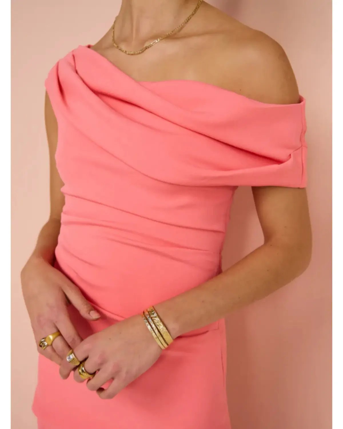 Sofia The Label Alexis Off Shoulder Gown Watermelon Size AU 8 photo 2