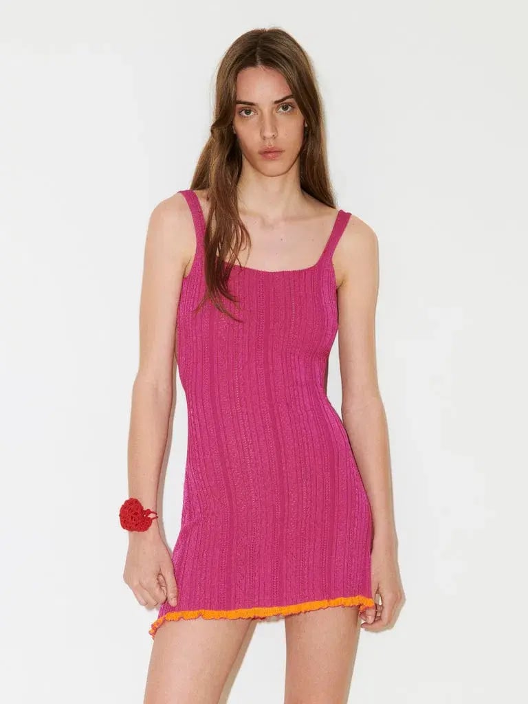 Gimaguas Cosi Ribbed Knit Mini Dress Pink Size S/Au 8 photo 3