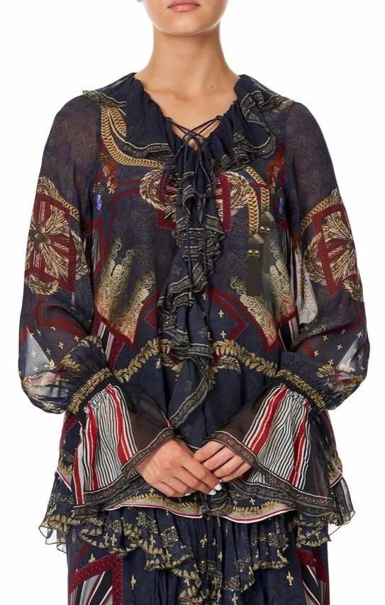 Camilla 'This Charming Woman' double frill skirt and lace up frill blouse Size 14 photo 10