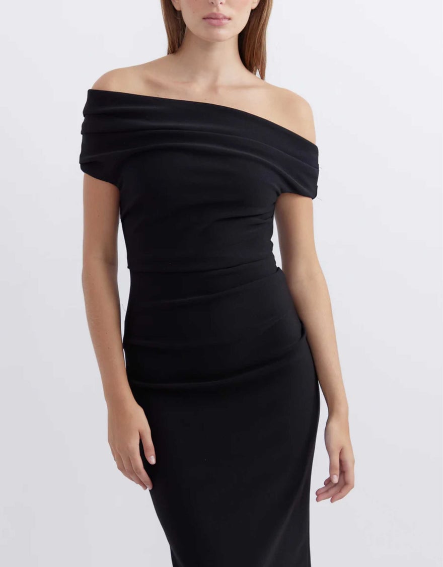 Pasduchas Evie Shoulder Dress, Black photo 5