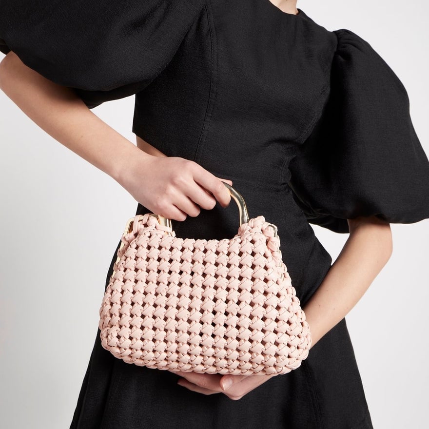 Aje Mini Weave Clutch | Blush photo 4