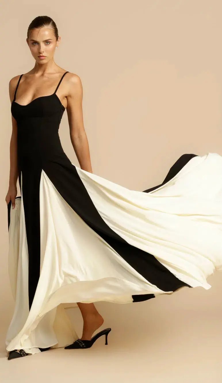 Arcina Ori Paloma Maxi Dress Black/White Size S/Au 8 photo 2