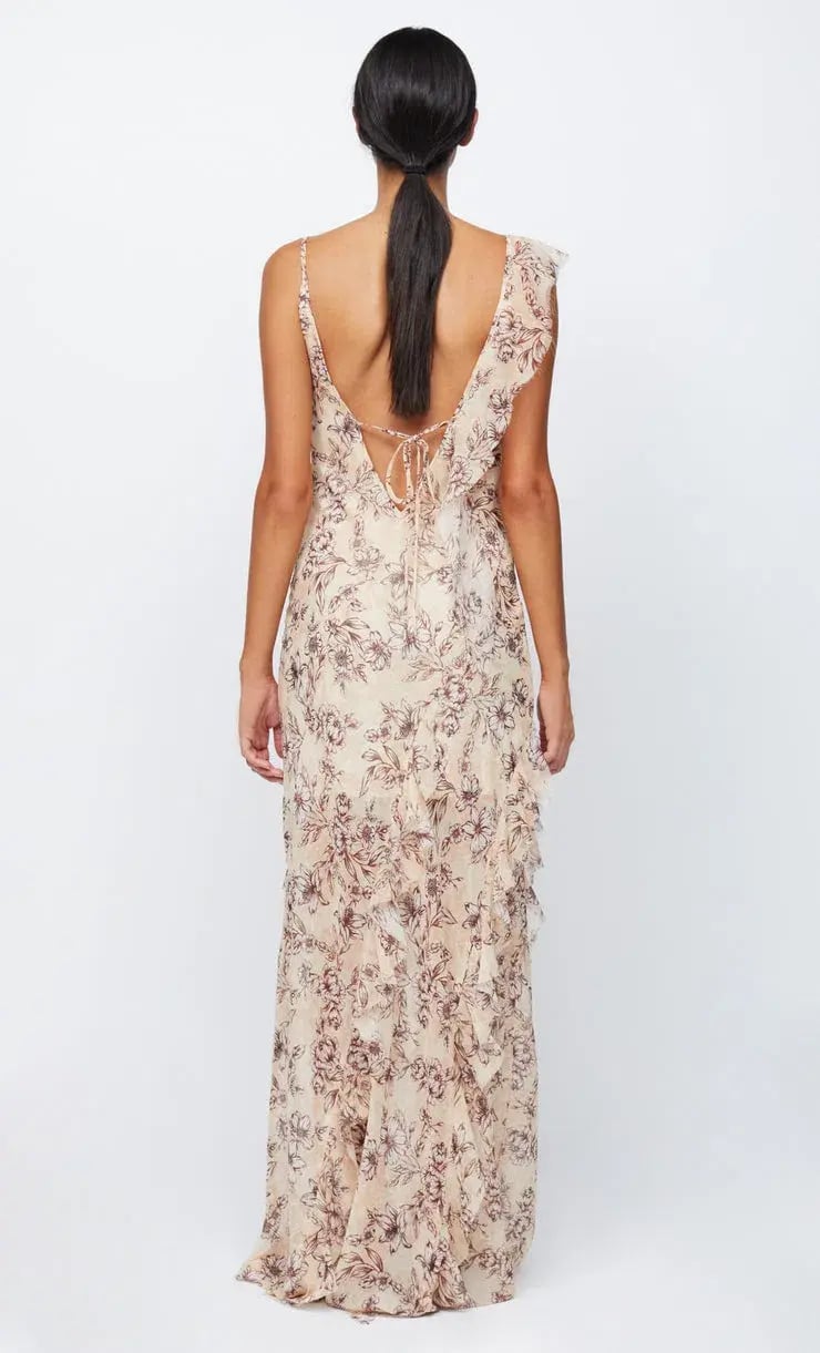 Bec & Bridge Courtney Frill Maxi Dress In Florence Floral Size 8 photo 2