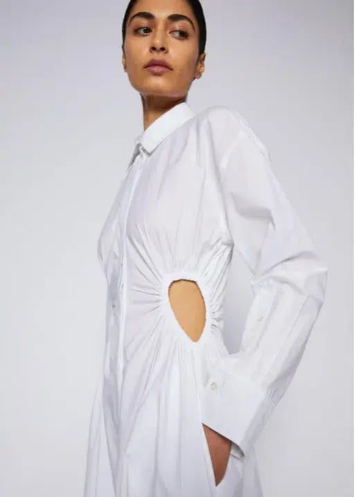 Scanlan Theodore Cotton Cut Out Dress White Size 12 photo 2