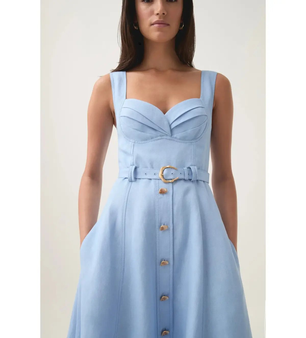 Aje Primary Belted Midi Dress Daydream Blue Size AU 12 photo 4