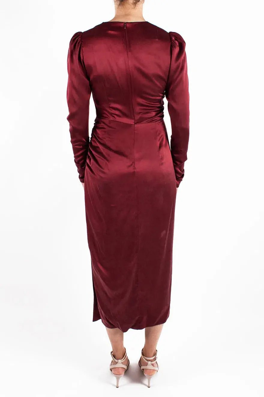 Zimmermann Draped Dress Burgundy Size 3/ Au 14 photo 2