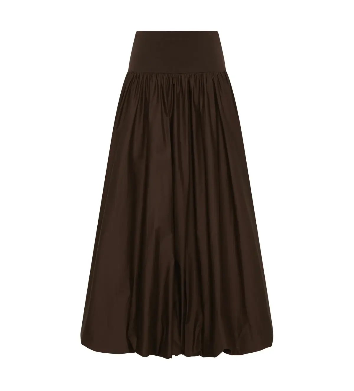 Aje Havana Ruched Top & Bubble Midi Skirt Set in Chocolate Size 6 photo 5