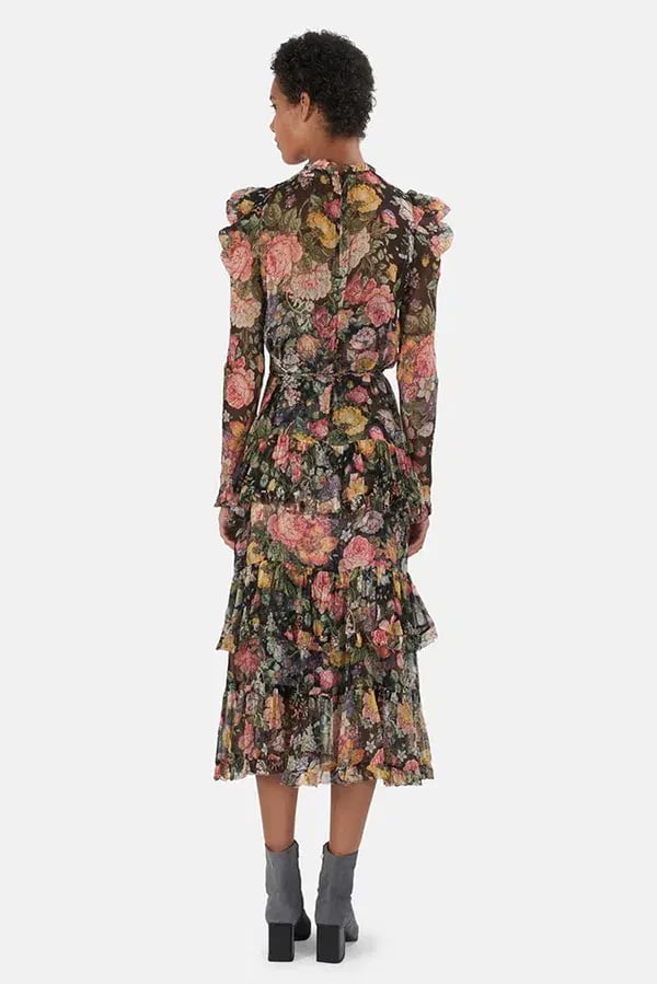 Zimmermann Lady Beetle Midnight Floral Dress Size- 6-8 photo 2