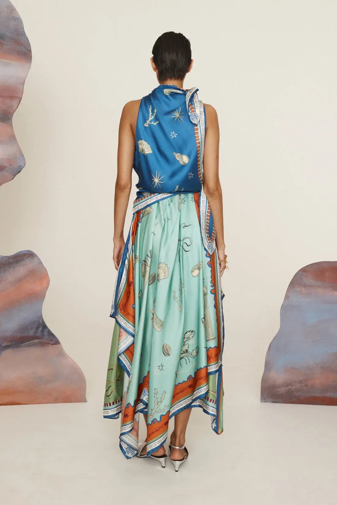 Alemais Surrealist Summer Scarf Midi Dress Multi Size AU 12 photo 3