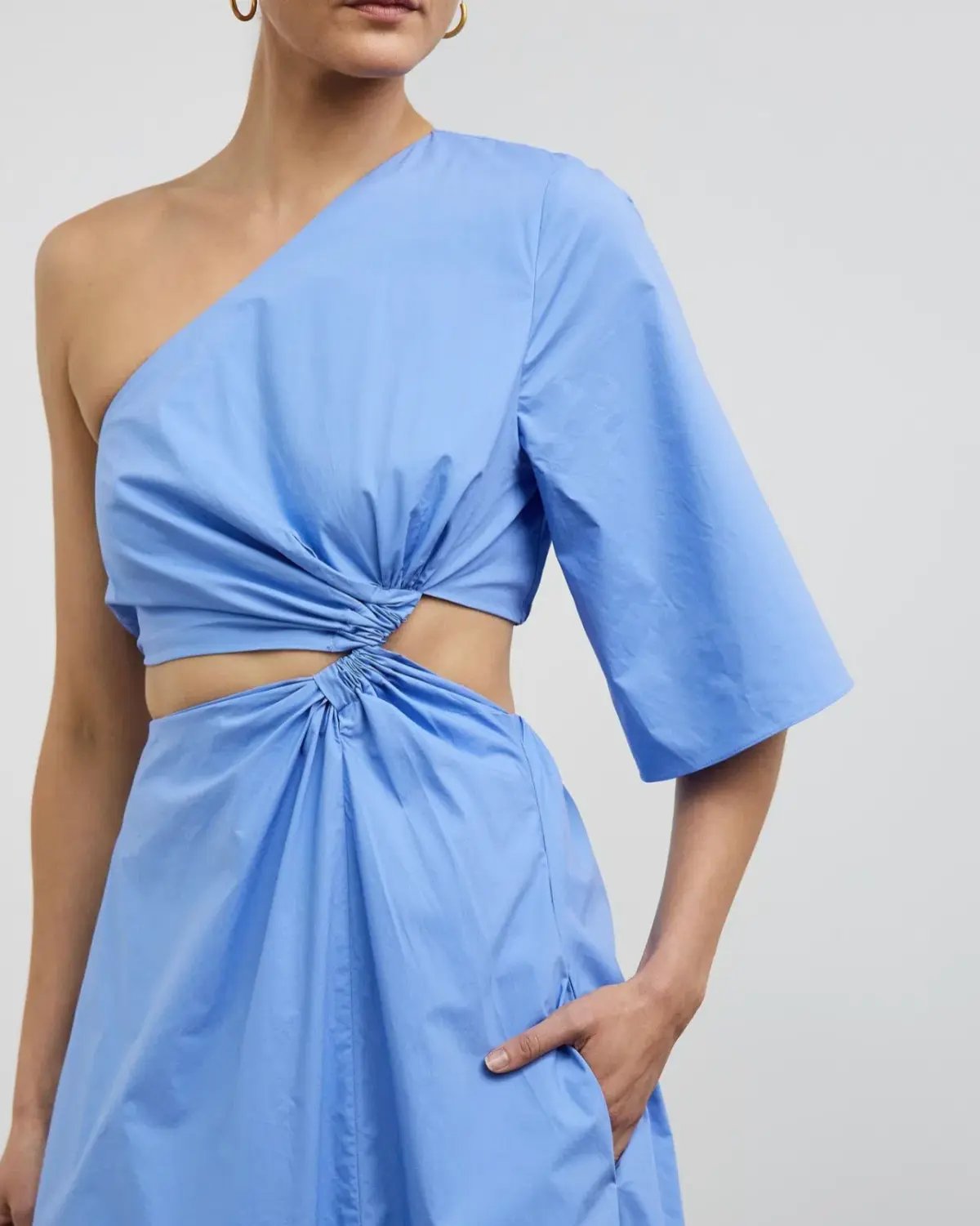 Camilla and Marc Wally One Shoulder Cut Out Maxi Dress in Sky Blue Size 10 photo 2