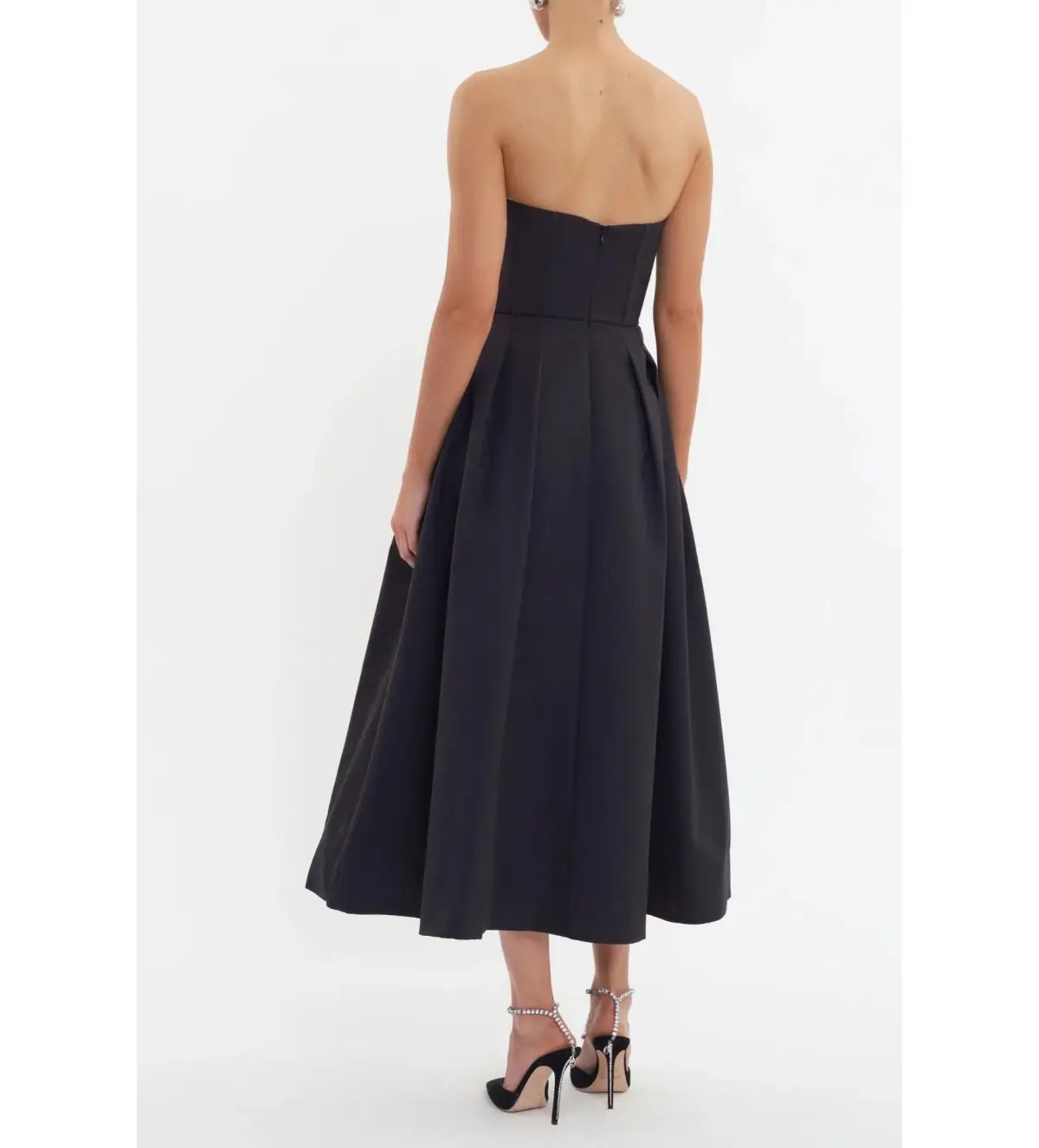 Rebecca Vallance Luiza Strapless Midi Dress Black Size AU 8 photo 3