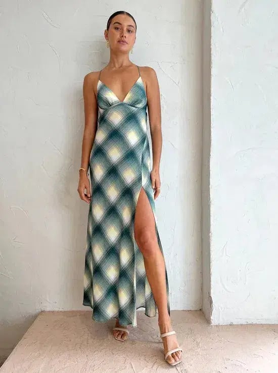 Bec & Bridge Edie Split Maxi Dress in Teal Size 8 photo 3