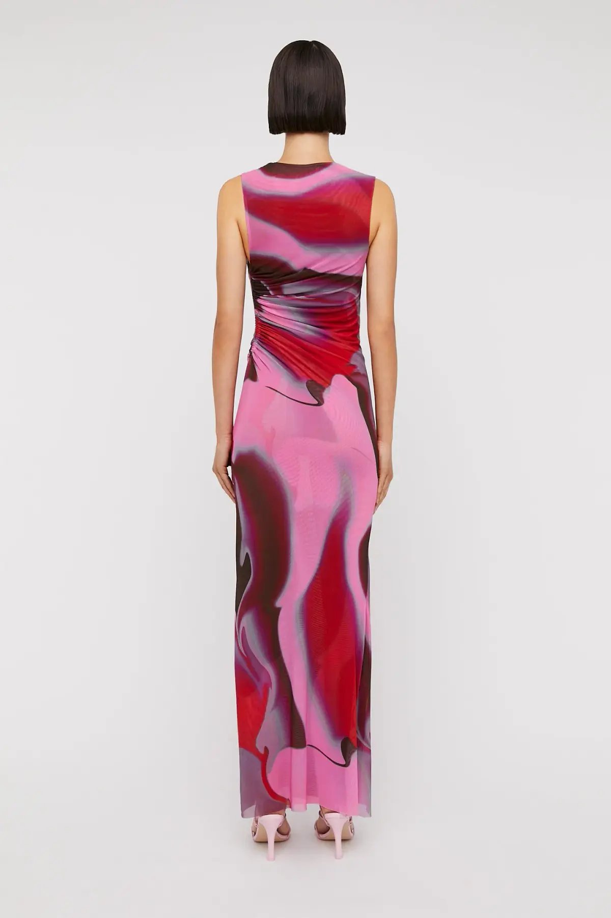 Scanlan Theodore Italian Watercolour Dress Raspberry Pink Size 10 photo 2