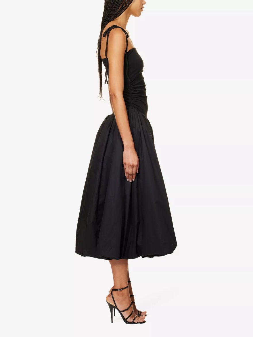Amy Lynn Alexa Spaghetti Strap Stretch Cotton Maxi Dress - Black photo 3