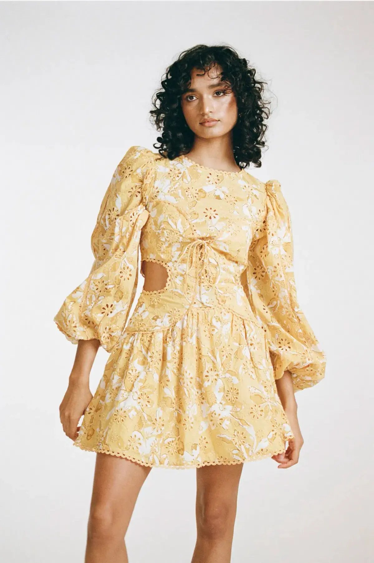 Zaco Elysees Mini Dress Yellow Floral Size XS / AU 6 photo 2