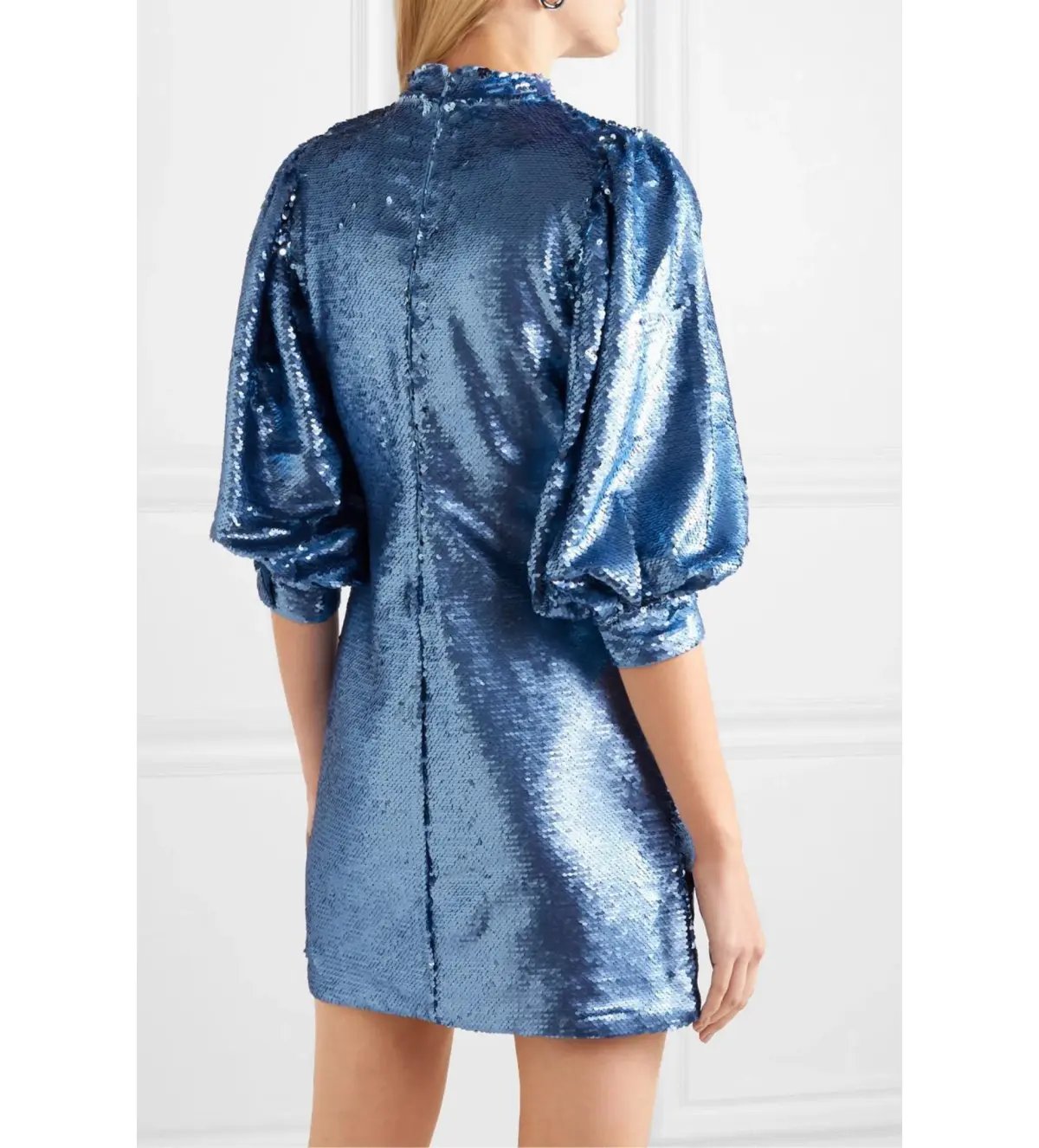 Ganni Forever Sequin Mini Dress in Blue Size 10 photo 3