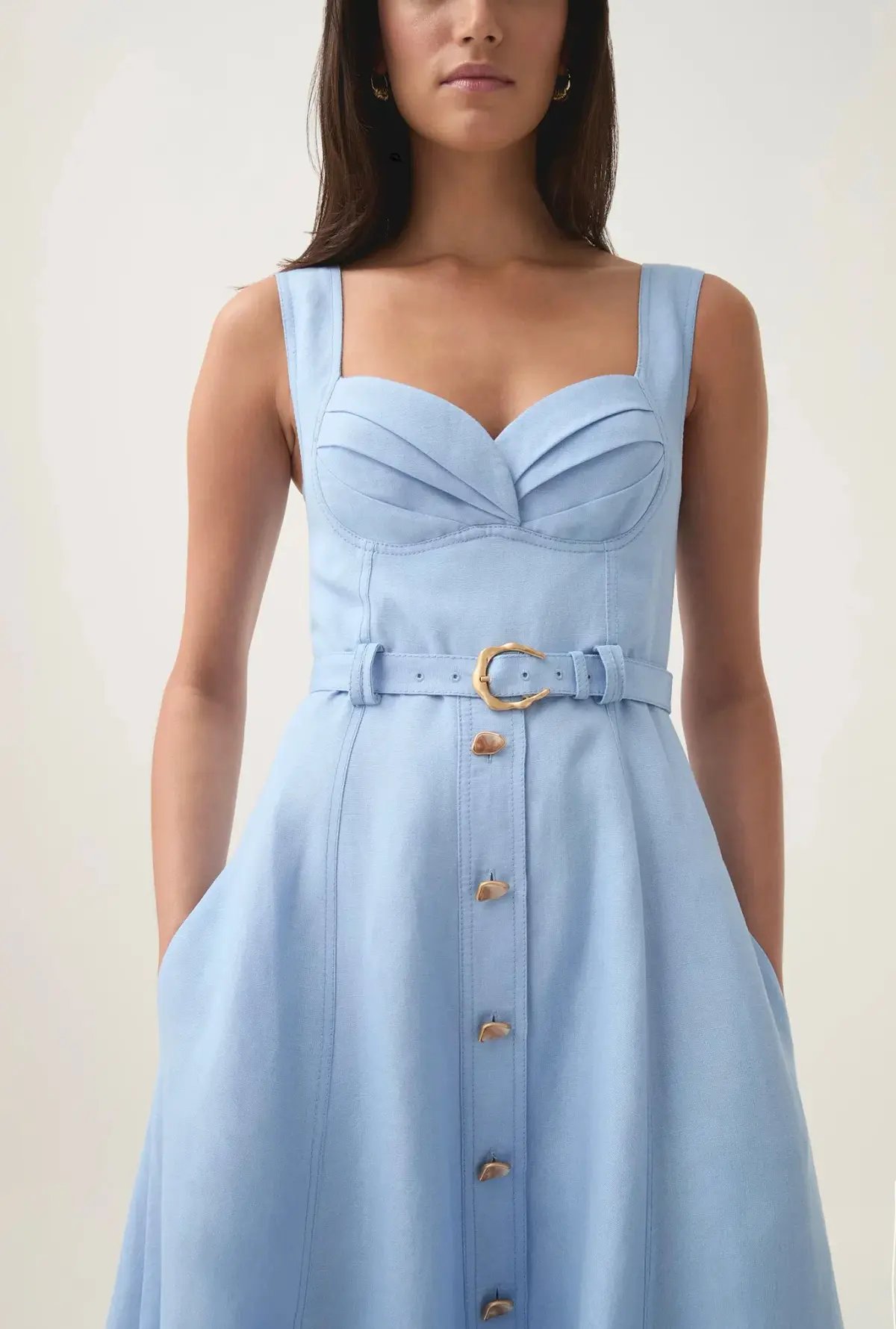 Aje Primary Belted Midi Dress Daydream Blue Size AU 12 photo 2
