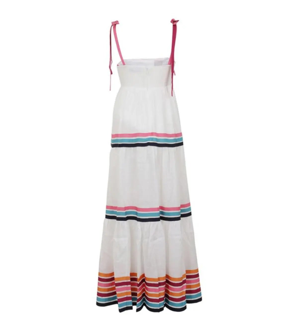 Zimmermann Lulu Ribbon Tiered Maxi Dress in Multi White Size 0/ AU 8 photo 5
