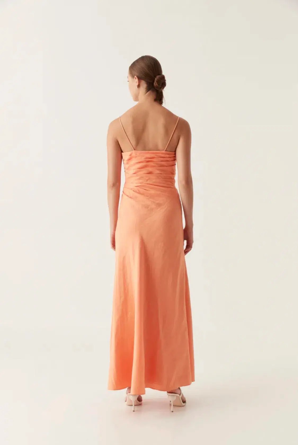 Aje Clarice Draped Maxi Dress Sunset Orange Size 8 photo 3