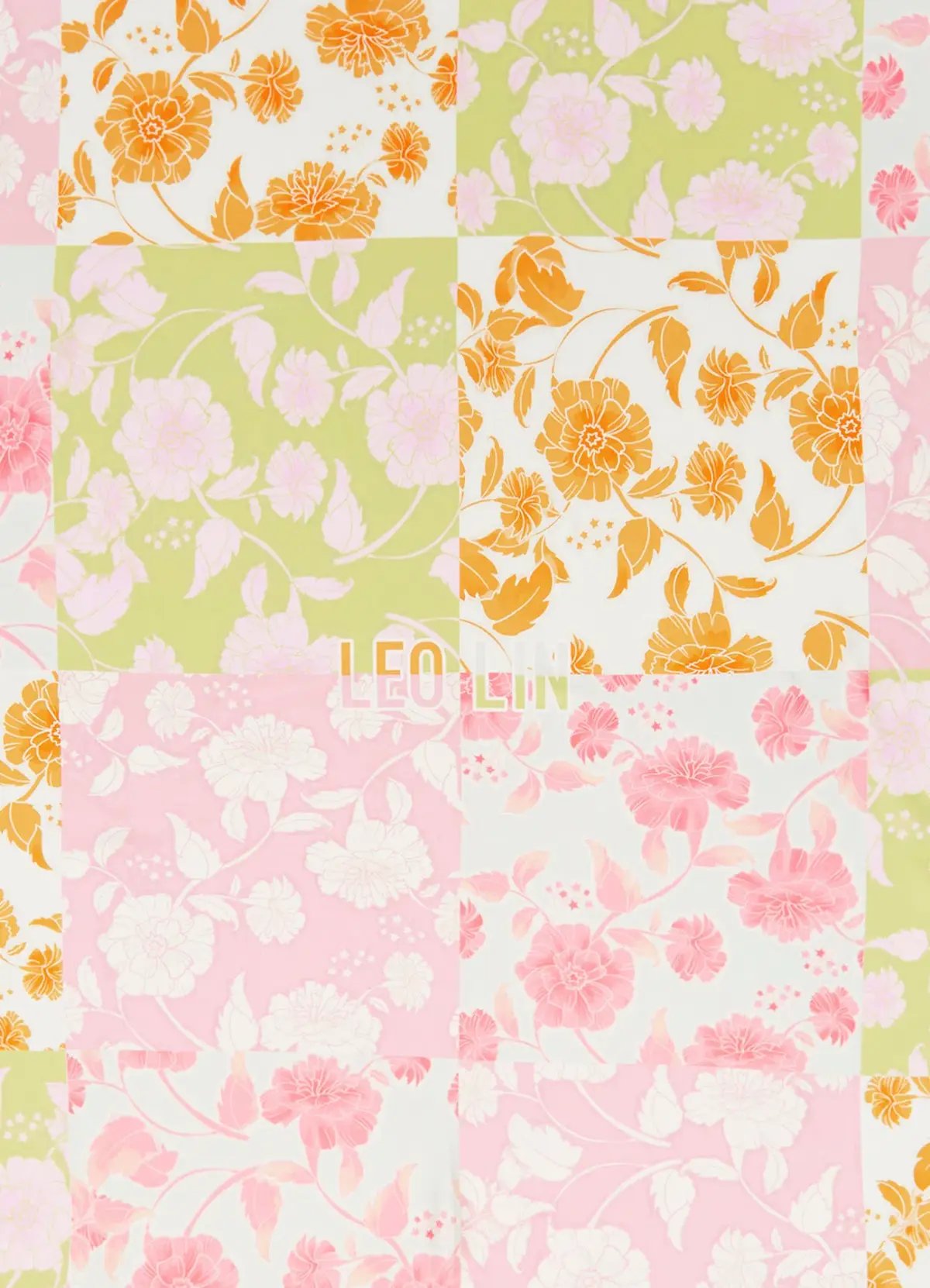 Leo Lin Large Silk Scarf  Anemone Splice Print Size AU 8 photo 4
