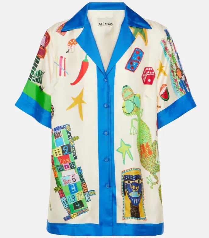 Alemais Rollers Silk Twill Shirt and Pants Multi Size AU 12 photo 4