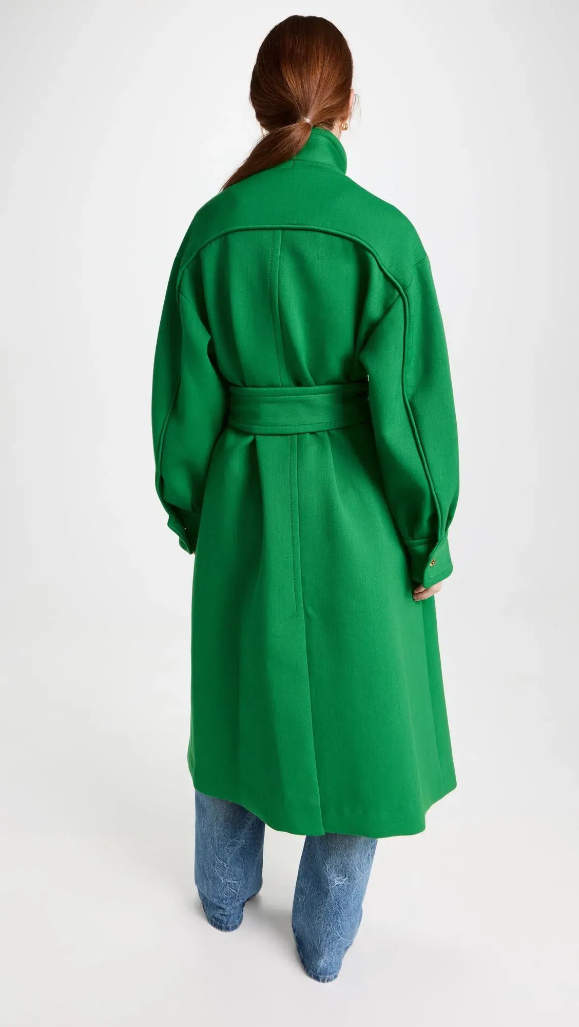 Zimmermann Celestial Funnel Neck Coat Green Size 0/ AU 6 to 8 photo 3